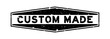 Grunge black custom made word hexagon rubber seal stamp on white background