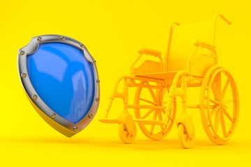 Poster - Wheelchair background with protective shield