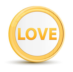 Poster - Love gold round button