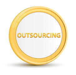 Poster - Outsourcing gold round button