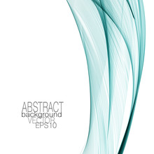 Art Template With Bright Green Flowing Veil Imitation. Abstract Design. Vector Modern Shiny Lines Background. Waving Curved Lines. Layout For Brochure, Book, Cover, Poster, Leaflet, Flyer, Web. EPS10