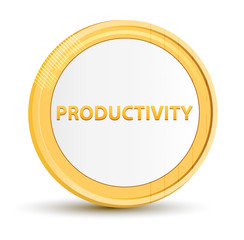 Poster - Productivity gold round button