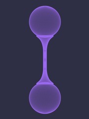 Hydrogen Molecule Chemical, 3D Illustration, Wireframed