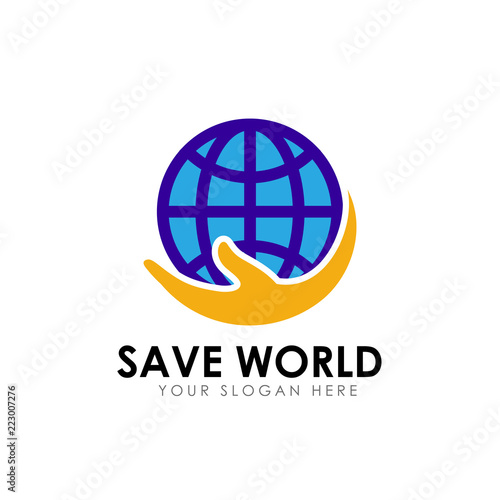 Save Earth Logo Design Template Save Globe Logo Vector Icon Buy