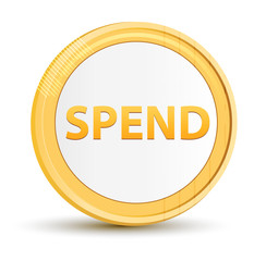 Wall Mural - Spend gold round button