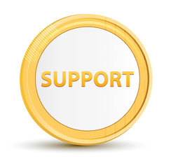 Wall Mural - Support gold round button