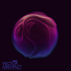 Wall Mural - vector abstract sphere of particles, points array. futuristic vector illustration. technology digita