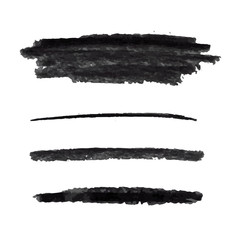Wall Mural - Vector Charcoal Strokes Set, Graphic Black Drawing, Design Elements Isolated.