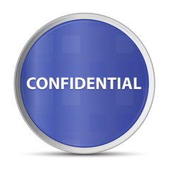 Poster - Confidential blue round button