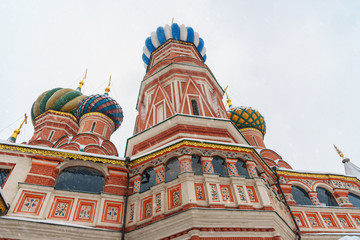 Wall Mural - Saint Basil's Cathedral on Red Square in snowfall. Moscow. Russia