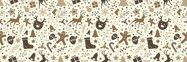 Wall Mural - Design of Christmas decoration - seamless pattern. Vector.