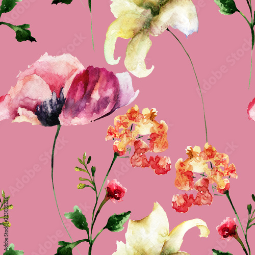 Seamless pattern with Wild flowers