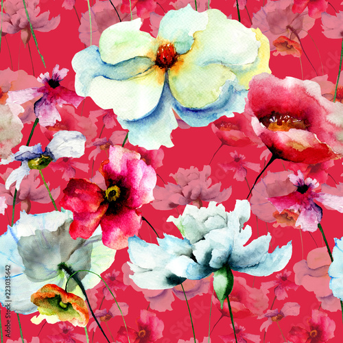 Seamless pattern with flowers