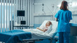 © Gorodenkoff - Sick Little Girl Lies on a Bed In the Hospital. Cute ill Child is Taken Care of by Nurse in the Modern Pediatric/ Children Ward.