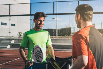 Wall Mural - Monitor teaching padel class