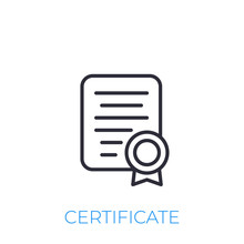 Certificate Icon, Line Style