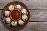 Fototapeta Kuchnia - Georgian dumplings khinkali