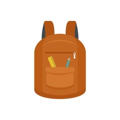 Wall Mural - College backpack icon. Flat illustration of college backpack vector icon for web design