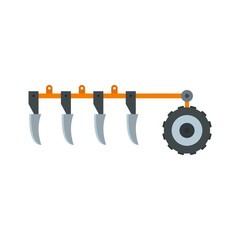 Poster - Tractor plow icon. Flat illustration of tractor plow vector icon for web design