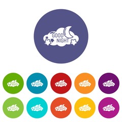 Canvas Print - Sleep icons color set vector for any web design on white background