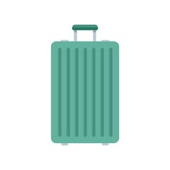 Sticker - Green travel bag icon. Flat illustration of green travel bag vector icon for web design