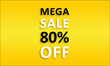 © Hepta - Mega Sale 80% Off - Golden business poster. Clean text on yellow background.