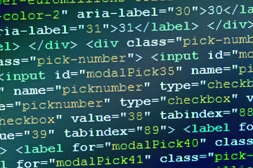 programming code abstract screen of software developer. computer script.