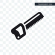 Hand Saw vector icon isolated on transparent background, Hand Saw logo design
