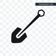 Inclined Shovel vector icon isolated on transparent background, Inclined Shovel logo design