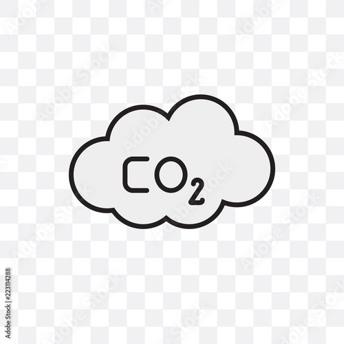 Co2 Icon Isolated On Transparent Background Simple And Editable