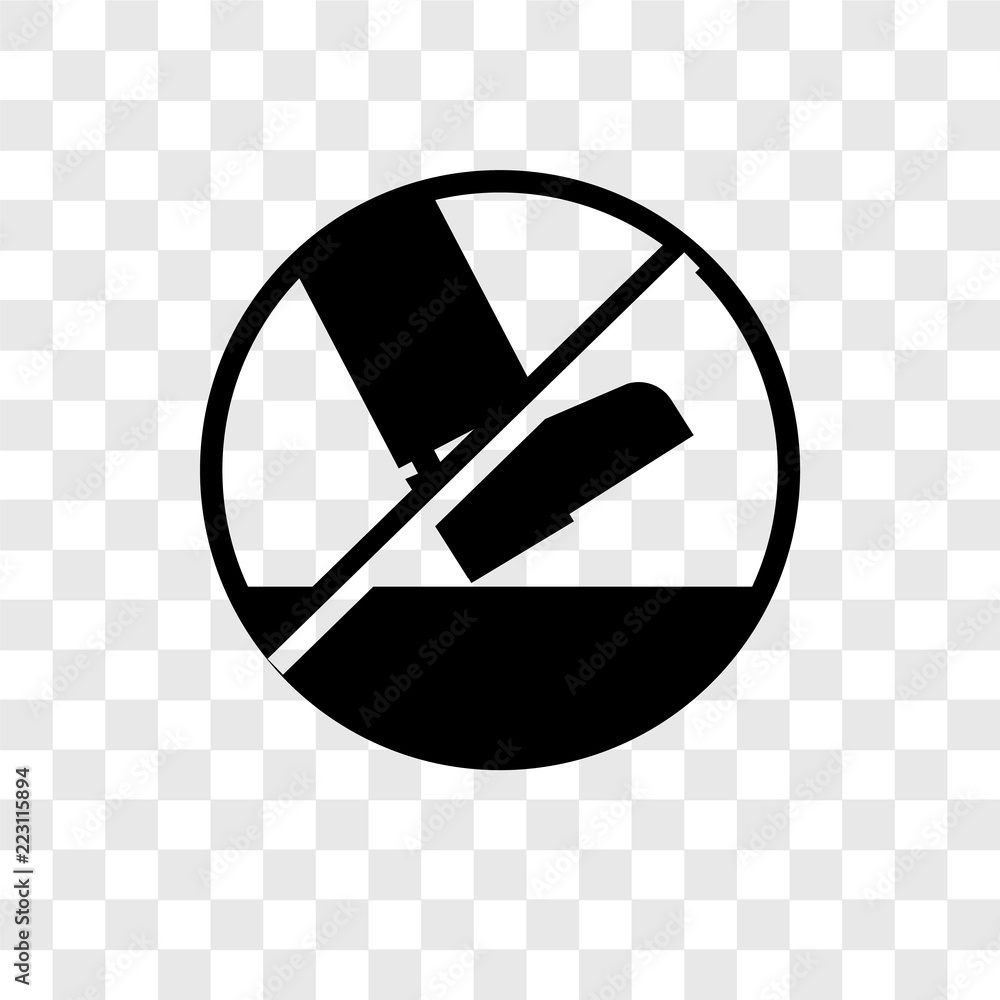 No step vector icon isolated on transparent background, No step logo design