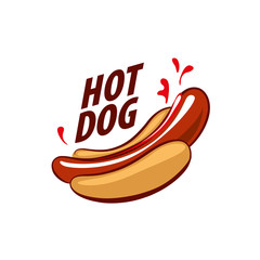 Sticker - vector logo hot dog