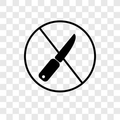 Knives vector icon isolated on transparent background, Knives logo design