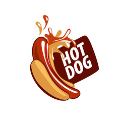 Sticker - vector logo hot dog