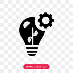 Wall Mural - Light bulb vector icon isolated on transparent background, Light bulb logo design