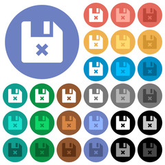 Poster - Cancel file round flat multi colored icons