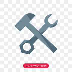 Wall Mural - Tools vector icon isolated on transparent background, Tools logo design