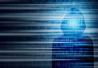 Cybersecurity concept of Hacker computer and technology background design