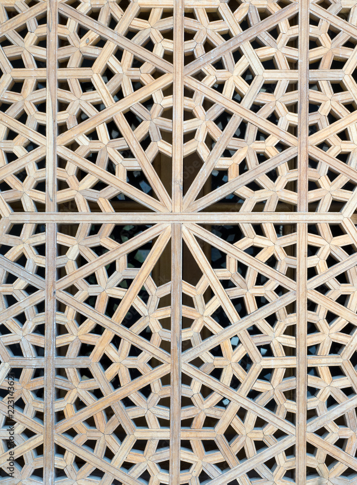 Wooden Islamic Pattern On A Window At Shah Mosque Isfahan Iran