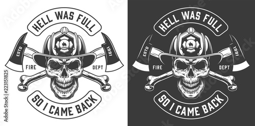 Vintage firefighter labels concept