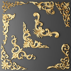 gilded stucco, collection gold cartouche