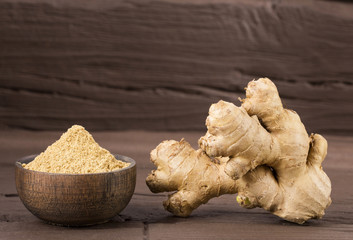 Poster - ginger root and ginger powder