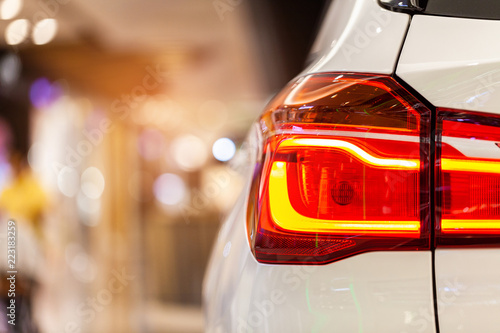 Rayong,Thailand - September 11, 2018: Rear light of BMW ,showed Canvas Print