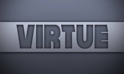 Wall Mural - virtue - word on silver background