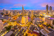 Aerial Bangkok Citysacpe And Chao Phraya River Of Bangkok, Thailand