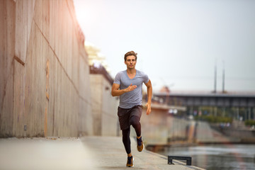 Man running in urban area
