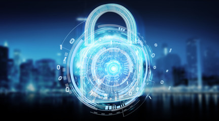 Fototapete - Web security protection background 3D rendering