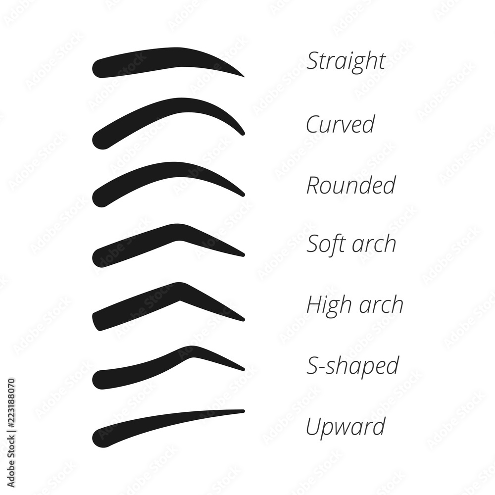 eyebrow-shapes-vector-set-stock-vector-adobe-stock for Free Printable Eyebrow Stencils Actual Size Eyebrow shapes vector set Stock Vector | Adobe Stock for Free Printable Eyebrow Stencils Actual Size