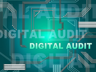 Wall Mural - Digital Audit Cyber Network Examination 2d Illustration