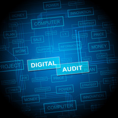 Wall Mural - Digital Audit Cyber Network Examination 2d Illustration